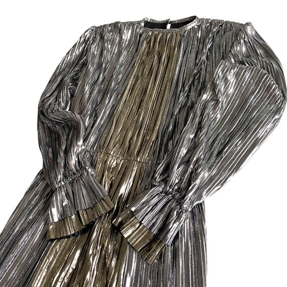 Sabina Musayev Gal Metallic Two-Tone Maxi Dress Sz S NWT Modern Contemporary - Picture 5 of 13